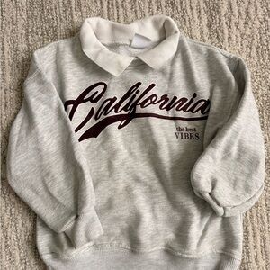 Zara Gray Kids Sweatshirt with Collar